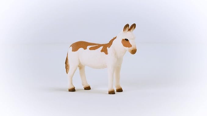 Schleich Farm World American Spotted Donkey Animal Figurine - Highly Detailed and Durable Farm Animal Toy, Fun and Educational Play for Boys and Girls, Gift for Kids Ages 3+, Multicolor, 2.5 inch