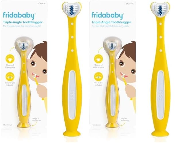 Frida Baby Triple-Angle Toothhugger Training Toothbrush for Toddler Oral Care (Pack of 2)