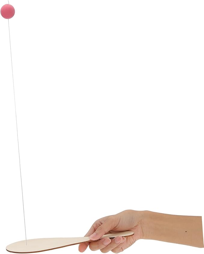 24 Pcs White Billet Wooden Racket Wood Paddle Ball Toy DIY Graffiti Paddle Ball Kid Paddle Ball Toy Wooden Paddle Ball Graffiti Wood Paddle Ball DIY Wood Paddle Ball