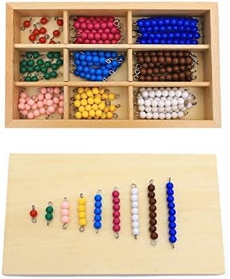 DANNI Kid Math Learn Toys Montessori Wood Math Educational Toys Colorful Checker Board Beads Math Toy Early Childhood Preschool Training