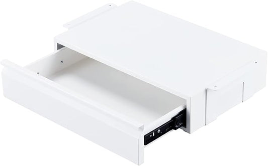 Under Desk Drawer 18", Pull-out Storage Organizer with Large Slide Extension Mounted Under Flat Wooden Table or Workbench, White_Normal Version