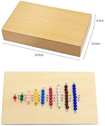 DANNI Kid Math Learn Toys Montessori Wood Math Educational Toys Colorful Checker Board Beads Math Toy Early Childhood Preschool Training