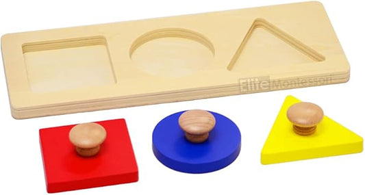 Elite Montessori Geometric Multiple Shape Puzzle Color Sorter for Toddler & Preschool Sensorial Toy Learning Material (Style A)