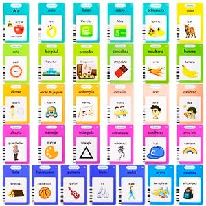 510 Spanish Flash Cards for Kids 3+Years,Pocket Speech for Toddlers,Autism Sensory Toys,Learning Montessori Toys,Speech Therapy Toys for Kids Toddlers
