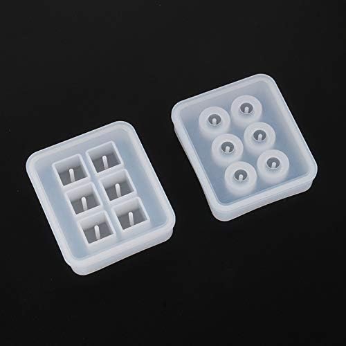 2pcs/set Sphere Bead with Holes Resin Epoxy for Jewelry Polymer Pearl Clay DIY Cake 3D Drop Glue Crafting Decor Silicone Mold Tool