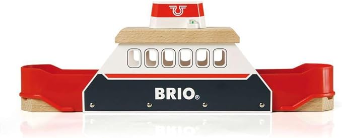 BRIO World 33569 - Ferry Ship - 3 Piece Wooden Toy Train Set for Kids | Interactive Light and Sound Features | Compatible with All BRIO Train Tracks | Ideal for Ages 3 and Up