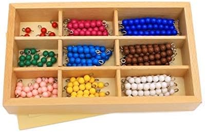 DANNI Kid Math Learn Toys Montessori Wood Math Educational Toys Colorful Checker Board Beads Math Toy Early Childhood Preschool Training