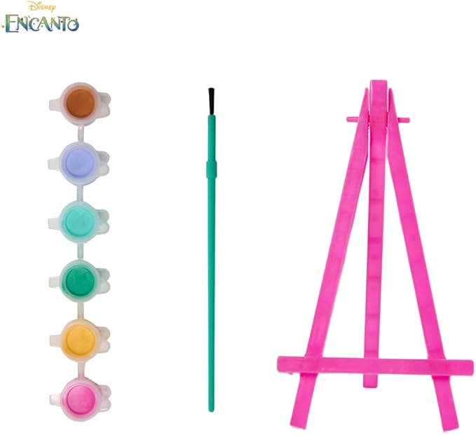 Innovative Designs Disney Encanto Canvas Paint Set for Kids with 3 Canvases, Acrylic Paint, Paintbrush, & Easel