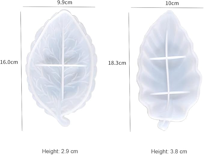 Leaf Tray Resin Silicone Mold 4PCS Set, Resin Fruit Bowl Moulds Epoxy Casting Molds for DIY Jewelry Container, Candy Holder, Soap Dish