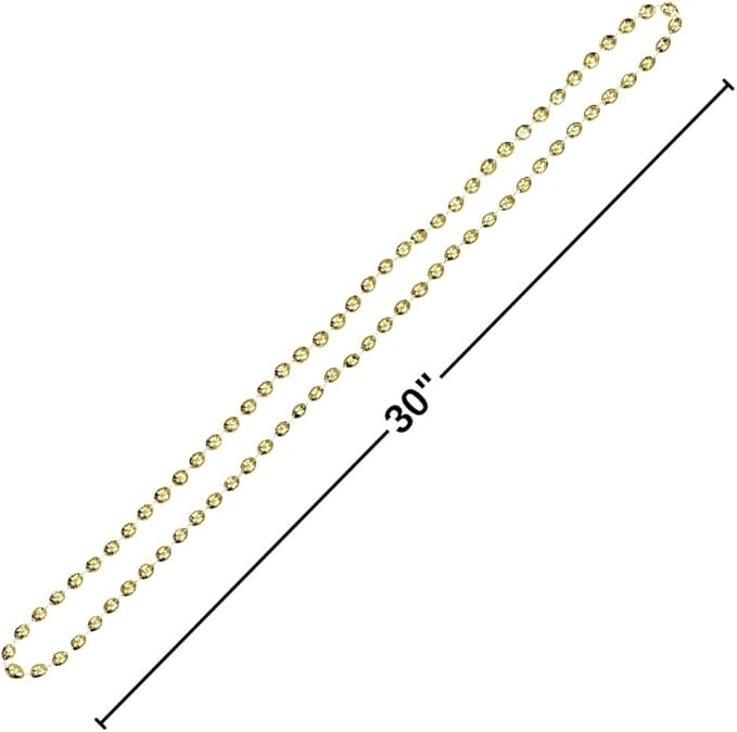 Let's Party Gold Plastic Bead Necklace - 30" (1 Count) - Perfect for Festive, Fun, and Stylish Celebrations