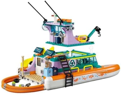LEGO Friends Sea Rescue Boat 41734 Building Toy Set for Boys & Girls Ages 7+ Who Love The Sea, Includes 4 Mini-Dolls, a Submarine, Baby Dolphin and Toy Accessories for Ocean Life Role Play