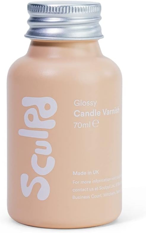 Sculpd Glossy Clear Coat Candle-Making Acrylic Varnish for Acrylic Painting - Fire Safe Colorless Scratch Resistant High Gloss Varnish for Clay Candles & Pottery - Air Dry Clay Glaze Sealer, 70ml