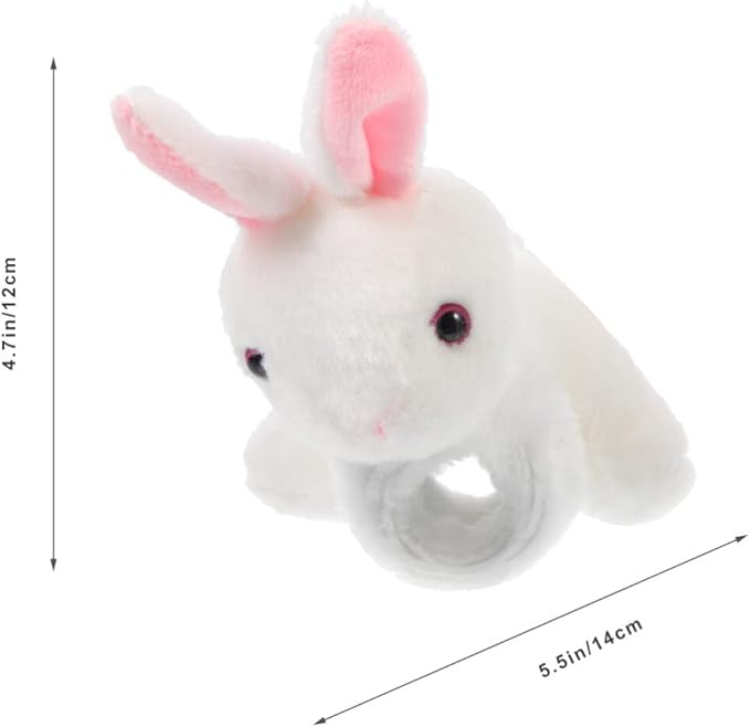 Abaodam Animal Slap Bracelet Rabbit Slap Bracelet Plush Bunny Stuffed Animal Hugger Snap Wristband for Kids Birthday Party
