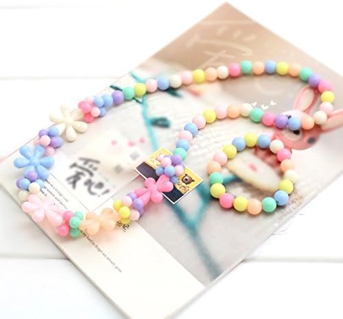 3Set Princess Pretend Play Necklace Bracelet Set Kit or Bracelets Packs Kids Play Jewelry Little Girls Costume Necklaces Toddler Dress up Jewelry Xmas Gift