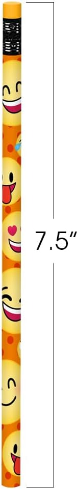 ArtCreativity Emoticon Pencils, Set of 24, Cool Writing Pencils with Erasers with Assorted Emoticon Designs, Birthday Party Favors, Party Goody Bag Fillers, Teacher Supplies for Classroom