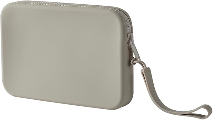 WHHJM Large Silicone Multifunctional Essential Bag Portable Travel Makeup Bag for Women Men Cards Cash Bag Zipper Pouch (Grey)