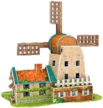3D Puzzles for Adults Kids Holland Windmill with Music Box, Model Kits, Holiday Decor Birthday Gifts,Gifts for Men Women Arts and Crafts for Adults.(Holland Windmill)