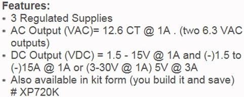 Elenco Quad Power Solid-state DC Power Supply