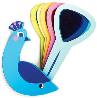 Tender Leaf Toys - Peacock Colors - Wooden Colors Learning Toys for Toddlers, Kids, Pre-School Children Activity Game - Gifts, Animal Toy - Early Learning, Play Set with Acrylic Window - Age 18M+