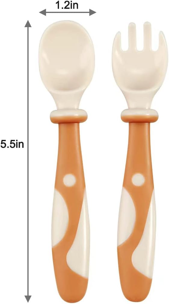 PandaEar Baby Bendable Spoons and Forks set 6 Pack| Training Learning Self-Feeding Baby Spoons First Stage for Kids Toddlers Children and Infants| BPA Free| Easy Grip Fork Tableware
