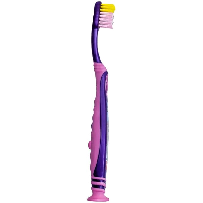 Colgate Kids Unicorn Toothbrush with Suction Cup for Children 5+ Years Old, Extra Soft (Colors Vary) - Pack of 4