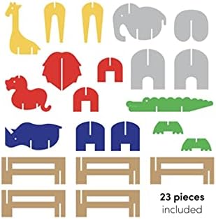 Cate and Levi Zoo Travel Toy for Kids - 3D Felt Craft Kit Puzzle Games for Kids - Learning Educational Toys for Toddler Imaginative Games Play Creative Thinking Suitable for Ages 1 to 5 Years