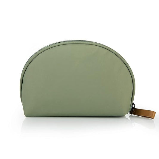 Hekyip Half Moon Cosmetic Beauty Bag for Purse Travel Handy Makeup Pouch for Women Girls (Green)