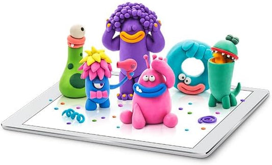 Fat Brain Toys Hey Clay Monsters, Air Dry Clay Kit with Interactive App for Kids & Tweens, Modeling Clay and Crafts Set