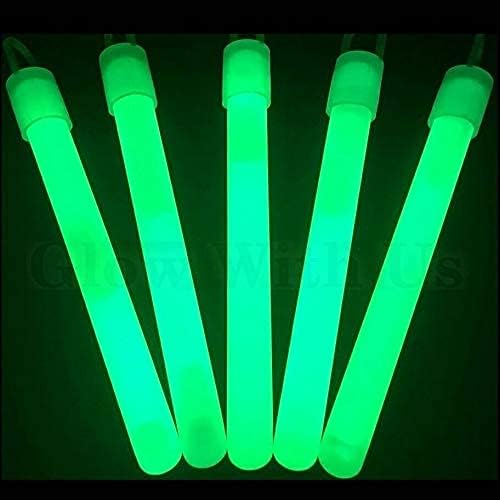 Glow Sticks Bulk Wholesale, 1000 4” Green Glow Stick Light Sticks, Bright Color, Kids Love Them! Glow 8-12 Hrs, 2-Year Shelf Life, Sturdy Packaging, GlowWithUs Brand