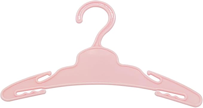 20 Pcs Doll Hangers for 18 inch Doll Clothes, Pink Doll Hangers, Sturdy Doll Hangers Accessories, Work Great with Rod Less Than 1/2 inch Diameter, Made of Safe ABS Plastic