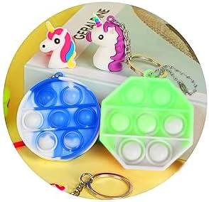Fidget Purse, Pop Fidget Push It Bubble Popper Unicorn Bag with Bulk Fidget Bracelets Key Chain Stress Relief Toys for Girls Ages 3-12 Gift Easter Basket Stuffers Birthday Party Favor Xmas Stocking