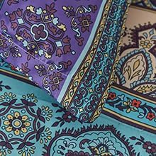 Boho Comforter Set California King Size 8 Piece Bed in a Bag Bohemian Striped Bedding Quilt Set Aqua Paisley Floral Comforter and Sheet Set,Soft Microfiber Complete Bedding Sets for All Season