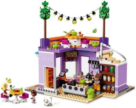 LEGO Friends Heartlake City Community Kitchen 41747 Pretend Building Toy Set, Creative Fun for Boys and Girls Ages 8+, with 3 Mini-Dolls, 1 Micro-Doll, a Pet Cat and Lots of Kitchen Accessories