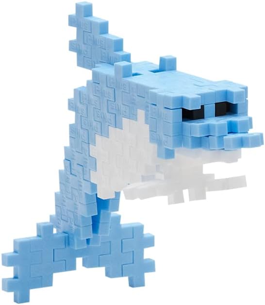 PLUS PLUS 3D Puzzle Building Block Set, 70 Mini Interlocking Pieces, Fun STEM Toys for Kids - Dolphin Mini Maker Tube