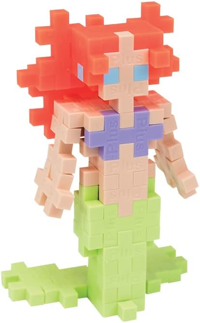 Plus Plus 3D Figure Building Block Set, Fun Stem Toys for Kids, 70 Interlocking Pieces - Mermaid Girl Mini Maker Tube