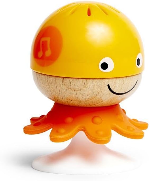 Hape Put-Stay Rattle Set | Three Sea Animal Suction Rattle Toys, Baby Educational Toy Set