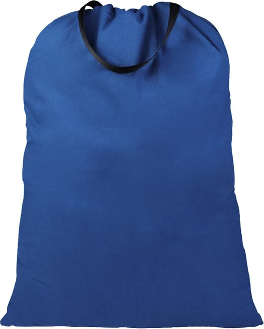 LOLOMLO Extra Large Canvas Laundry Bags with Handles & Drawstring Closure, Heavy Duty Tears Resistant Clothes Storage Travel Bags,25.5"x34",Navy Blue
