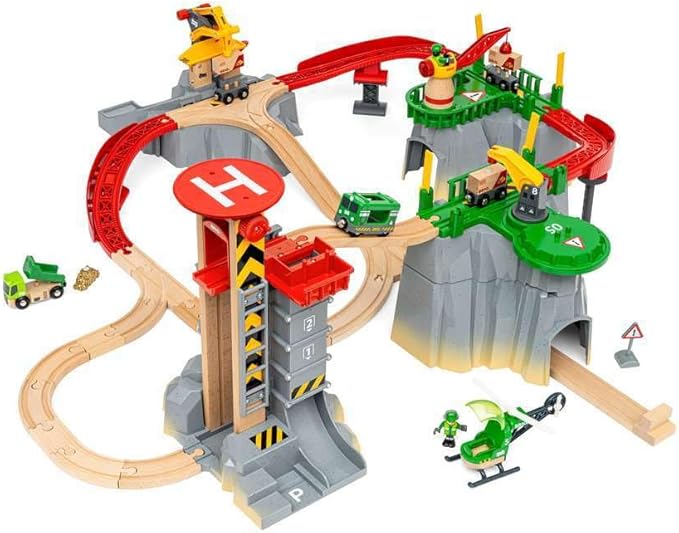 BRIO World 36010 Cargo Mountain Set | 49 Piece Wooden Train Set Toy for Kids Age 3 & Up | Dynamic Play Experience | FSC-Certified Materials | Great Addition to Existing Train Sets