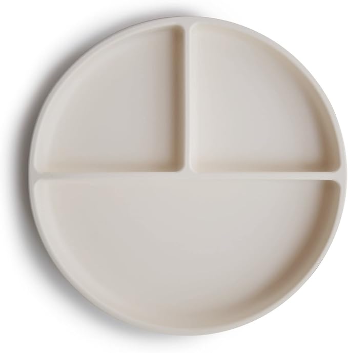 mushie Silicone Suction Plate | BPA-Free Non-Slip Design (Ivory)