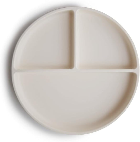 mushie Silicone Suction Plate | BPA-Free Non-Slip Design (Ivory)