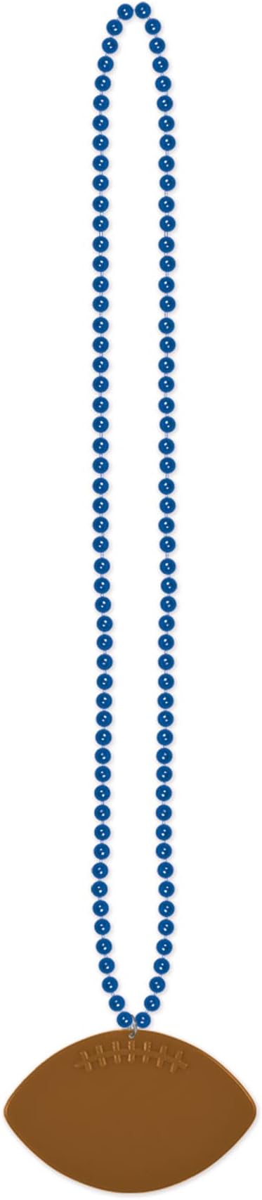 Beistle 6 Piece Plastic Football Party Necklaces Game Day Sports Theme Favors, 33", Blue/Brown