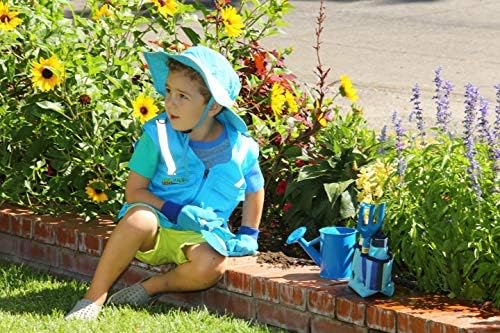 Light Blue Kids X-Small Safety Cargo Vest with Hat Fits Size 2T-4T (Light Blue, X-Small)