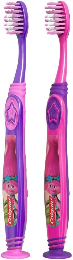 Colgate Palmolive Kids Toothbrush, Trolls, Extra Soft - 2 Count (Pack of 1)