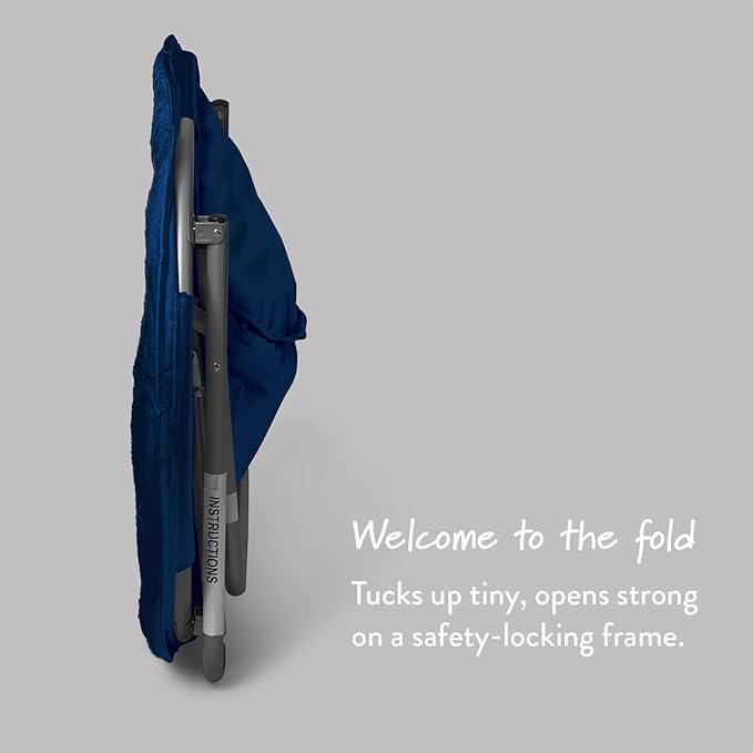 Urban Lifestyle Super Soft Faux Fur Saucer Chair with Folding Metal Frame, Navy, 29"X32"X22"