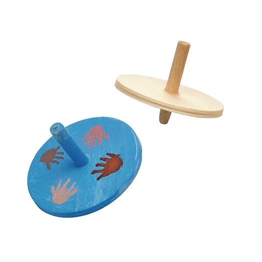 Colorations DIY Whirling Wooden Spinning Tops, Set of 24, Wood Craft for Kids, Ready to Decorate Spinners, STEM & STEAM Craft, Spinners for Kids, Decorate & Personalize, Craft Project for Children