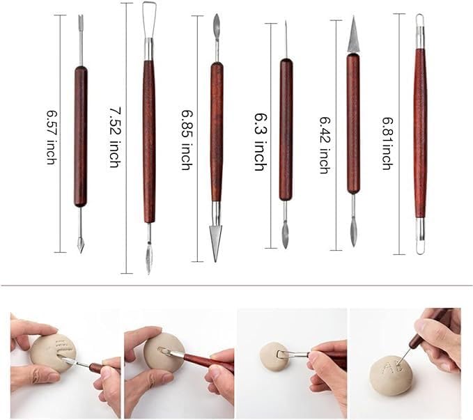 Langqun Clay Sculpting Tools Kit, 18Pcs Pottery Tools,Polymer Clay Tools, for Kids Modeling, Carving, Modeling