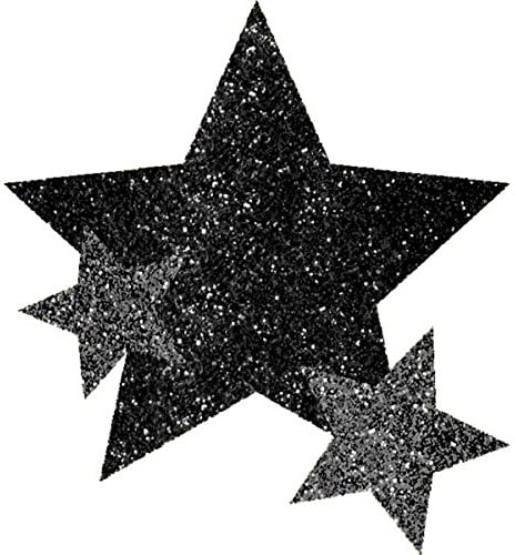 Amscan Stars Assorted Glitter Self-Adhesive Body Jewelry, 5" X 3 1/2" (pkg. size), Black