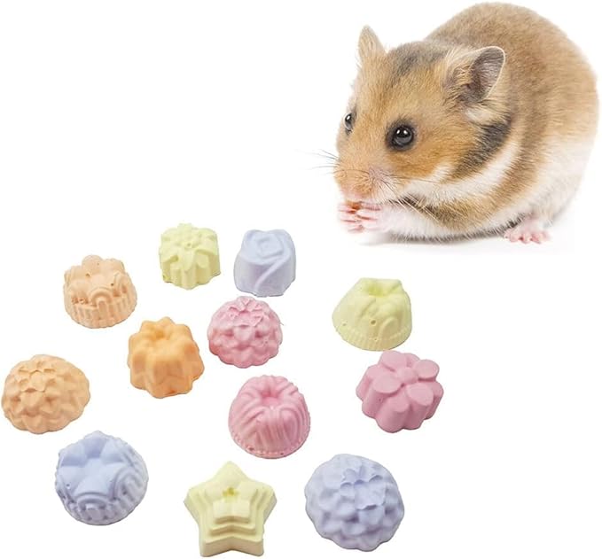 1Pc Hamster Chew Toy Teeth Grinding Stone for Hamsters Chinchillas and Rabbits Mineral Stone Chew Toy for Small Animal Teeth Cleaning Supplies (Random Pet Rainbow Ball Foam Pets Dog) Pet Supplies