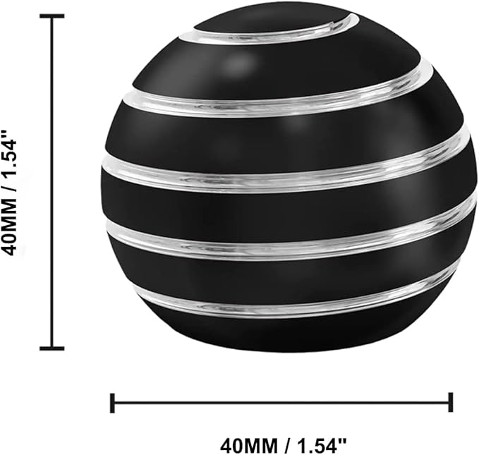 Kryfa Fidget Toys, Stress Toys for Kids Adults, Kinetic Desk Toys for Office Anxiety, Spinning Desk Toys Fidget Spinner Toys for Kids Party Favors Stocking Stuffers (1.54", Black)