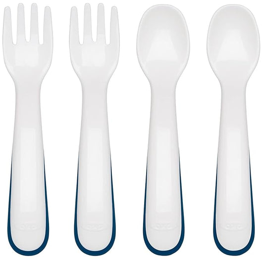 OXO Tot Plastic Fork & Spoon Multipack - Navy , 4 Piece Set